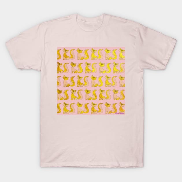 Golden fox ecopop pattern T-Shirt by jorge_lebeau